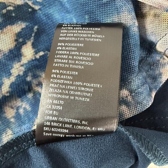 Urban Outfitters Dress Womens Large Tie Dye Short Sleeve Collared Wrap Mesh - Picture 9 of 10